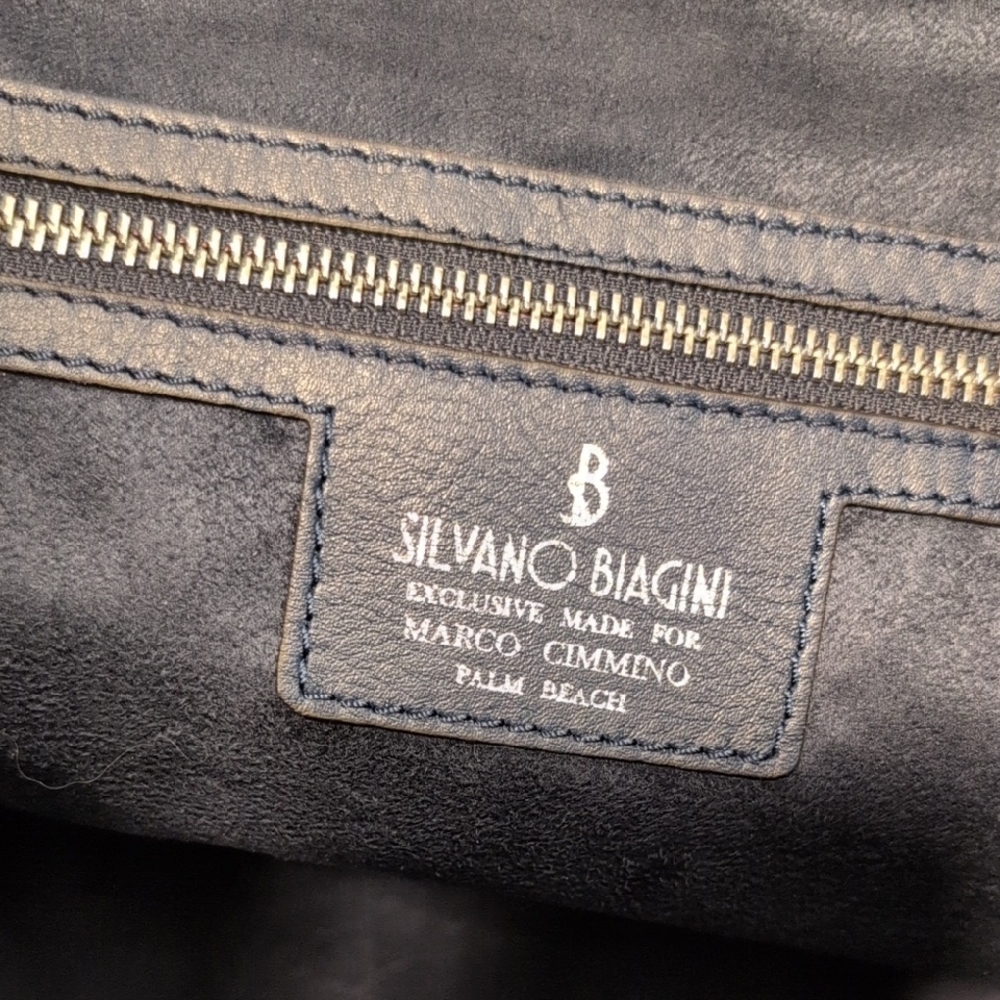 Silvano Biagini Python Bag & Matching Clutch Navy Blue - Picture 13 of 16